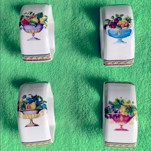 Casa Elite fruit’themed porcelain napkin rings